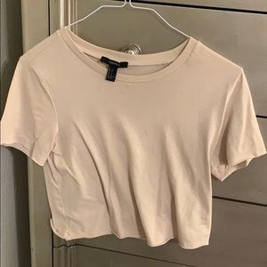 Tan crop tee
